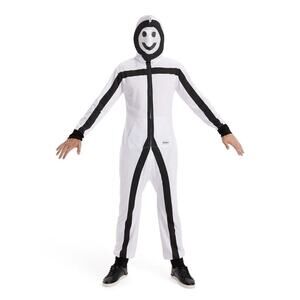 NWT Tipsy Elves Stickman Figure Men's Med Full Zip Jumpsuit Halloween Costume